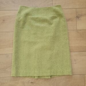 LOFT Green Tweed A-Line Skirt 0 Textured Academia Old Money Coquette